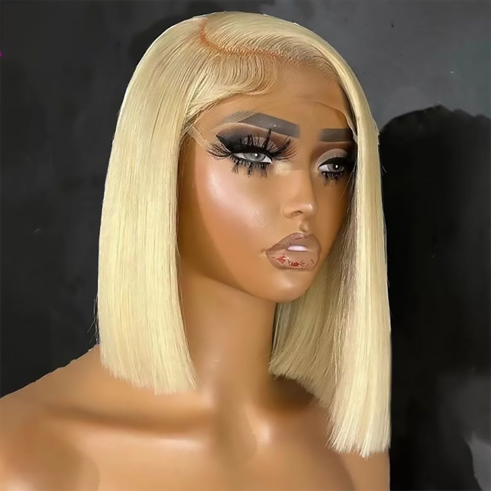 Ossileehair Straight Hair Double Drawn 13X4 Full Front #613 100% Human Hair