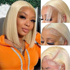 Ossileehair Straight Hair Glueless Double Drawn 13X4 Full Front #613 100% Human Hair