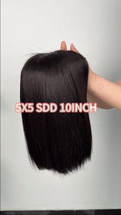 Ossileehair Straight Wig Bob 4x4 Black 100% Human Hair