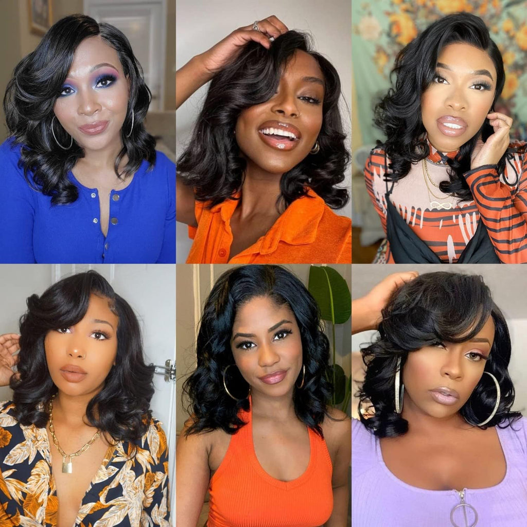 Ossileehair Body Wave BOB 13X4 Full Frontal Black  100% Human Hair
