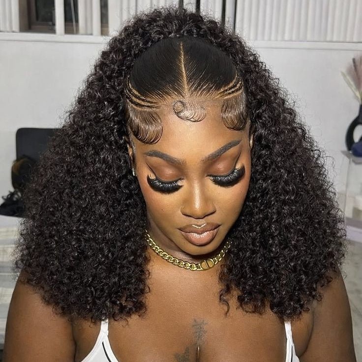 Ossileehair Jerry Curls Double Drawn 13x4 Full Frontal Black 100% Human Hair