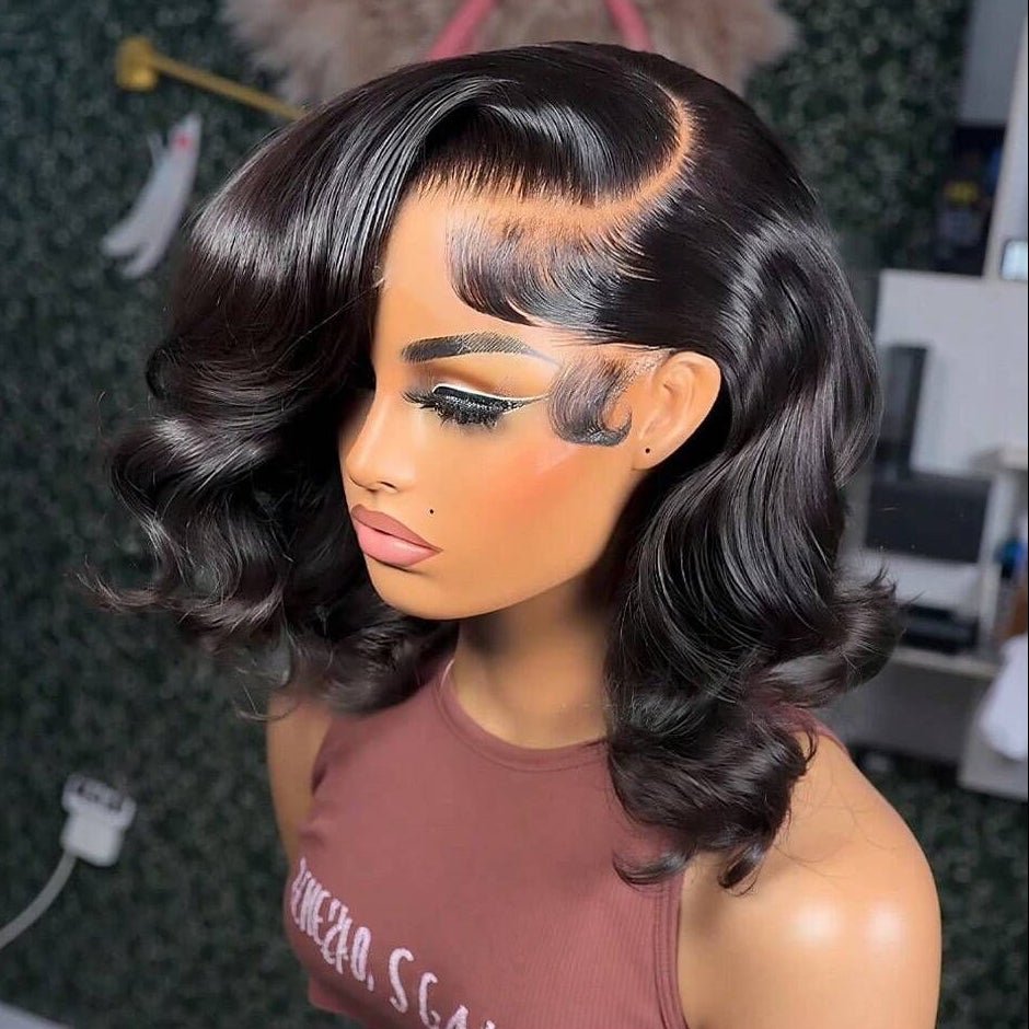 Ossileehair Body Wave Bob 13X4 Full Frontal Black 100% Human Hair