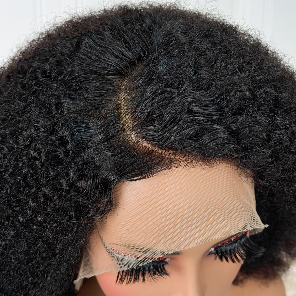 Luxury High Density Afro Curl 13x4 Frontal Wig Full & Fluffy Human Hair Wig