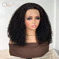 Natural Color 13x4 Frontal Transparent Lace Italian Curls Human Hair Bob Wig