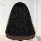 Natural Color 13x4 Frontal Transparent Lace Italian Curls Human Hair Bob Wig