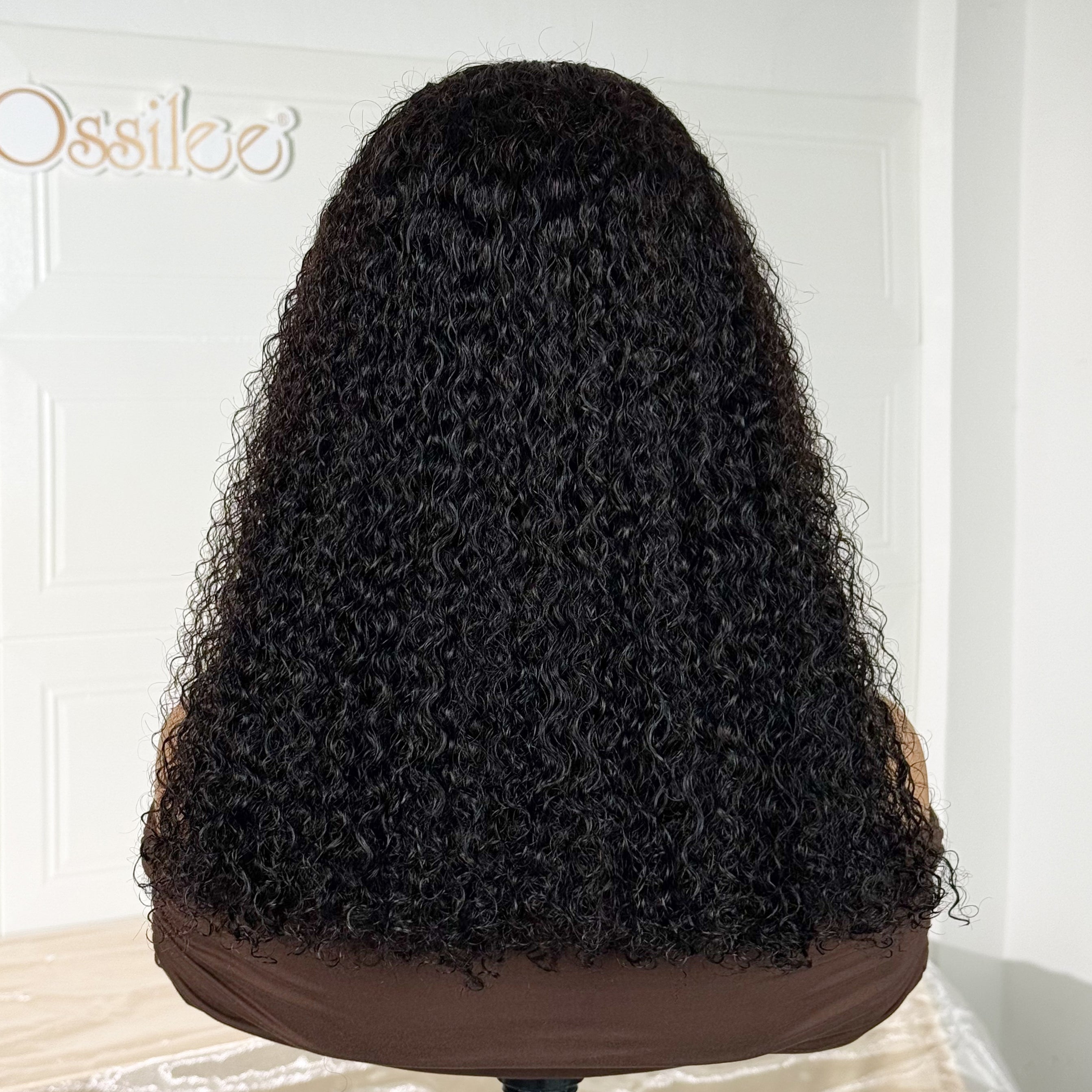 Natural Color 13x4 Frontal Transparent Lace Italian Curls Human Hair Bob Wig