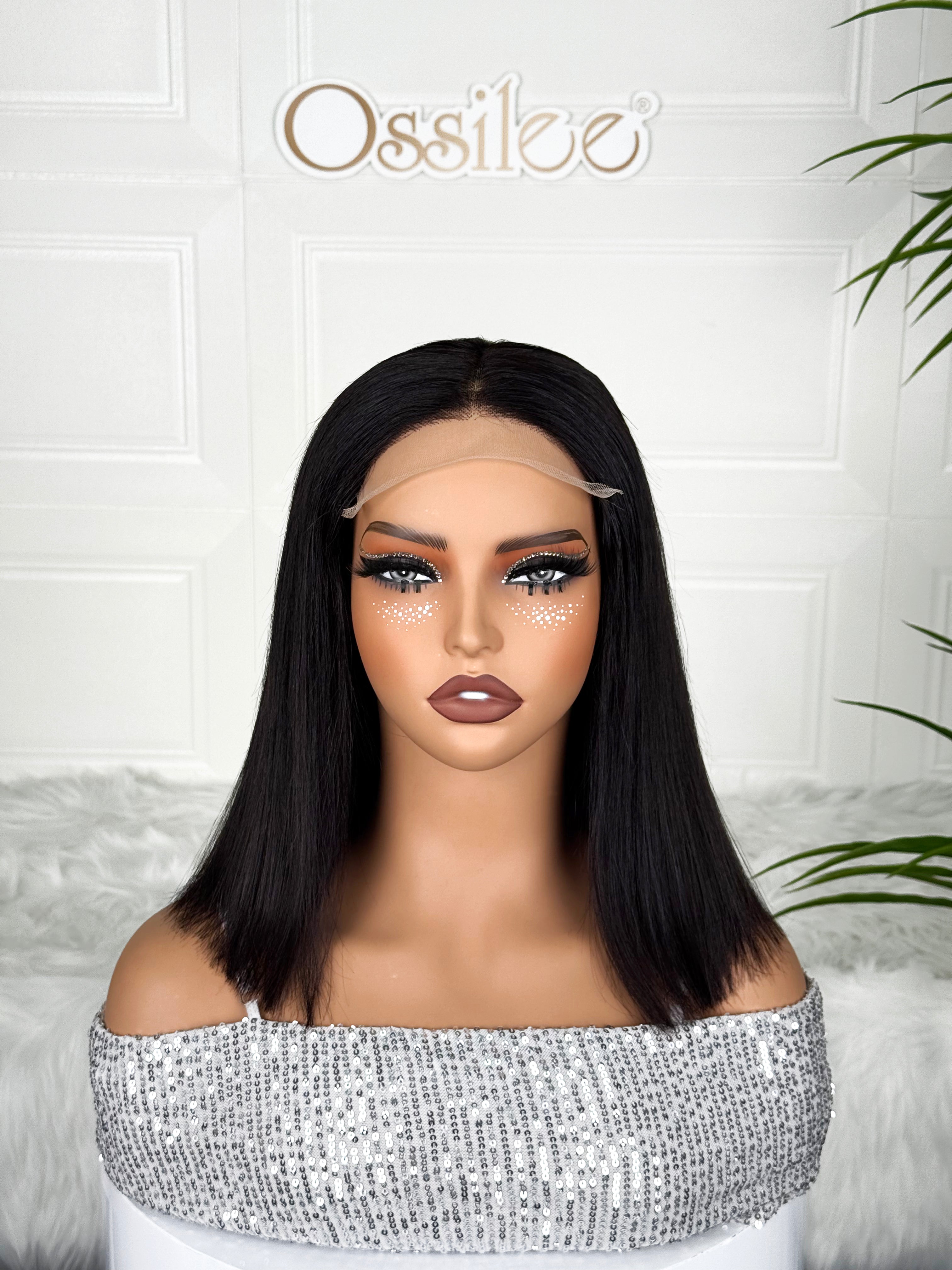 Ossileehair Straight Hair Super Double Drawn 5X5 Black 100% Human Hair