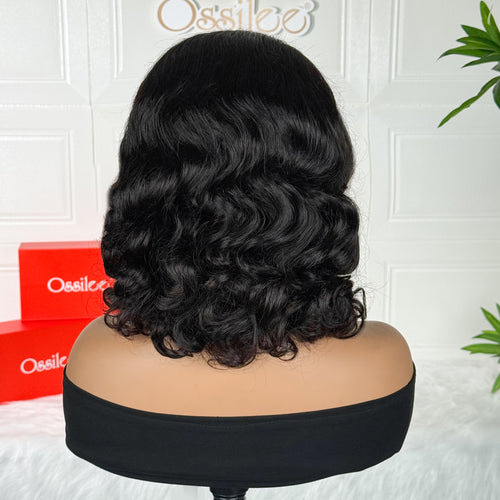 Ossileehair Body Wave BOB Glueless 13X4 Full Frontal Black  100% Human Hair