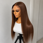 Influencer Pick | Chocolate Brown Straight 13x4 Frontal Lace Human Hair Wig