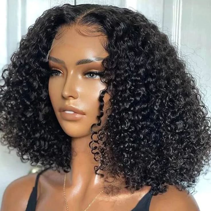Ossileehair Jerry Curly Double Drawn 13X4 Full Frontal Black 100% Human Hair