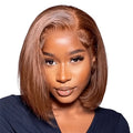 Ossileehair Straight Hair Bob Full Frontal 13X4 Brown #4 100% Human Hair