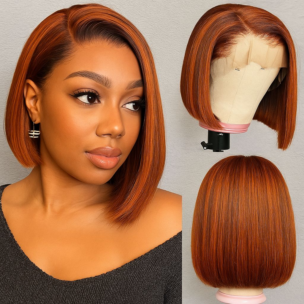 Ossileehair Straight Hair Bob 13X4 Full Frontal 4/350 100% Human Hair