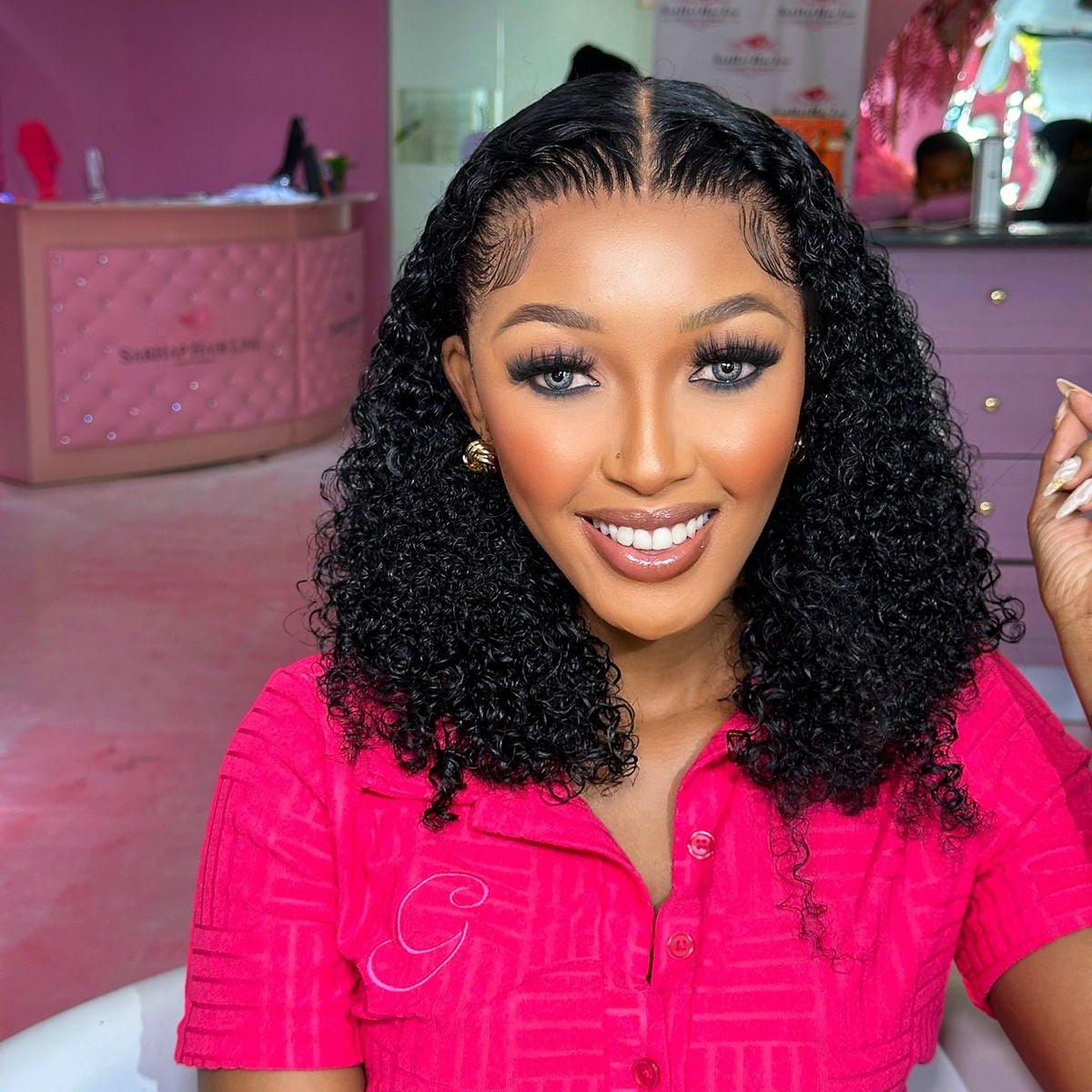 Ossileehair Jerry Curly Bob 13X4 Full Frontal Black 100% Human Hair