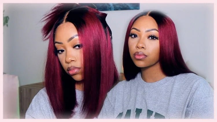 Ossileehair Straight Hair Double Drawn 4X4 #T1B/99J 100% Human Hair