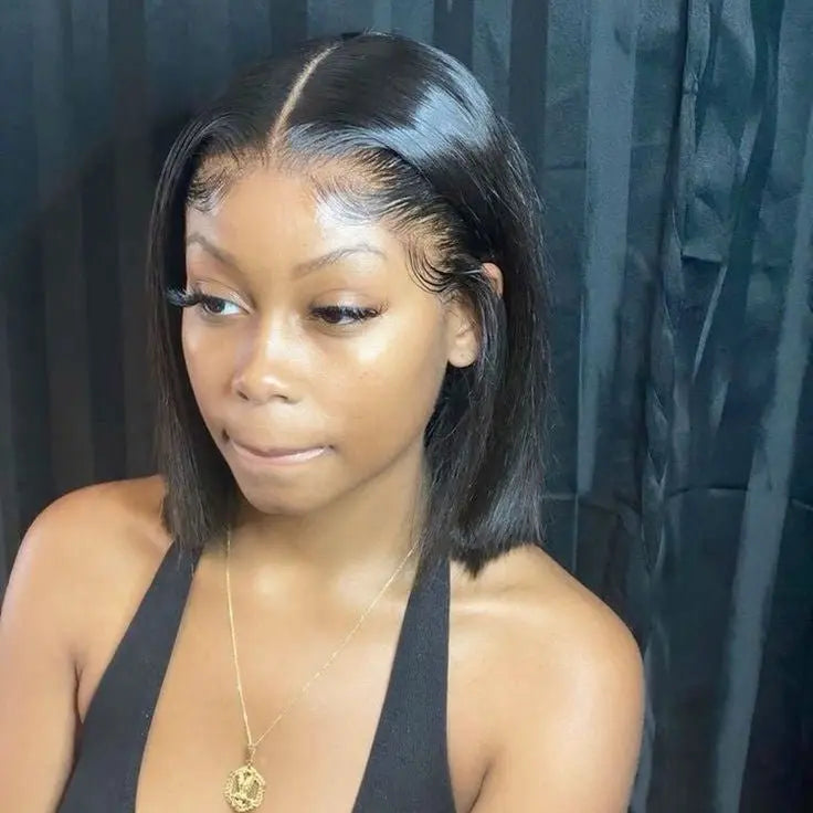 Ossileehair Straight Hair  Double Drawn Full Frontal 13X4  Black 100% Human Hair