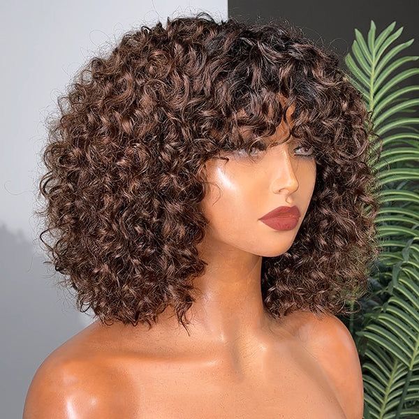 Ossileehair Water Wave with Bangs 3X1 #4 100% Human Hair