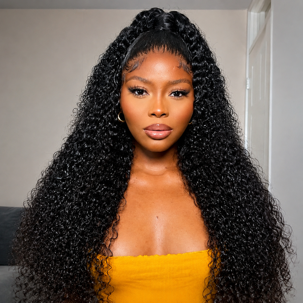Ossilee Raw Hair Jerry Curly 13x4 Full Frontal Glueless Wig