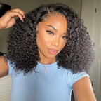 Ossileehair Jerry Curly Double Drawn Glueless 13X4 Full Frontal Black 100% Human Hair