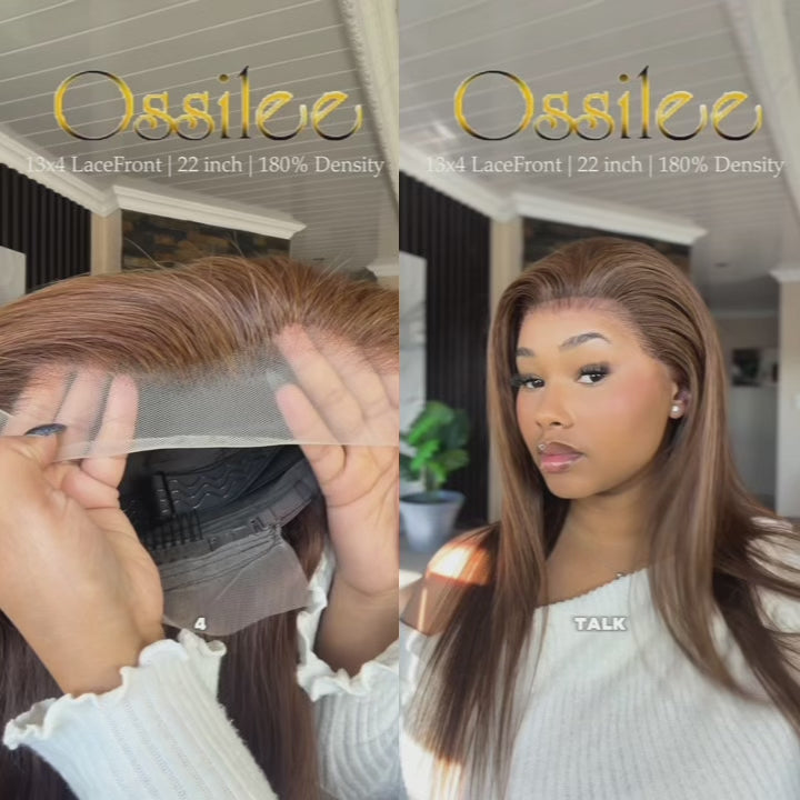 Influencer Pick | Chocolate Brown Straight 13x4 Frontal Lace Human Hair Wig