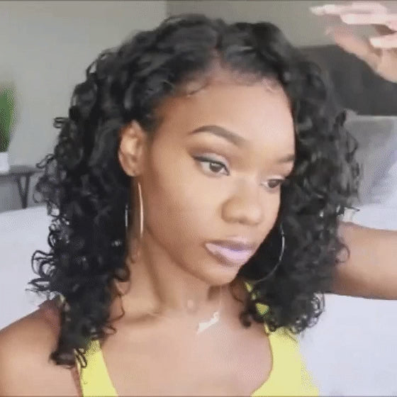 Ossileehair Jerry Curly  BOB 13X4 Full Frontal Black 100% Human Hair