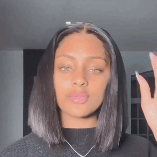 Ossileehair Straight Hair BOB 13X4 Full Frontal Black 100% Human Hair