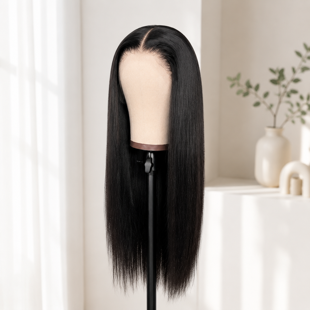 Raw Human Hair 13x4 Lace Full Frontal Straight Wig