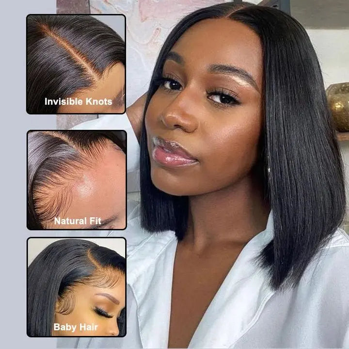 Ossileehair Straight Hair  Double Drawn Full Frontal 13X4  Black 100% Human Hair