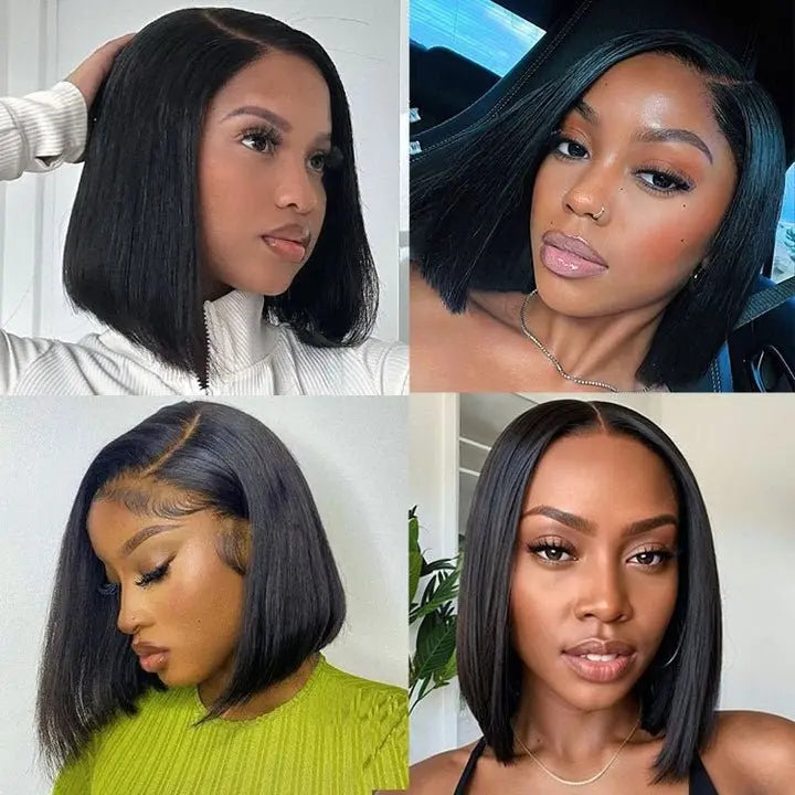 Ossileehair Straight Hair  Double Drawn Full Frontal 13X4  Black 100% Human Hair
