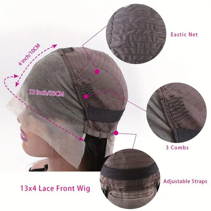 Ossileehair Straight Hair  Double Drawn Full Frontal 13X4  Black 100% Human Hair