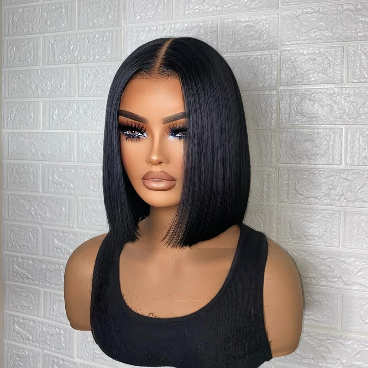 Ossileehair Straight Hair Bob 13X4 Full Frontal Black 100% Human Hair