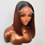Vietnam Hair Super Double Drawn Ombre #T1B/4 Color Glueless BOB Wig