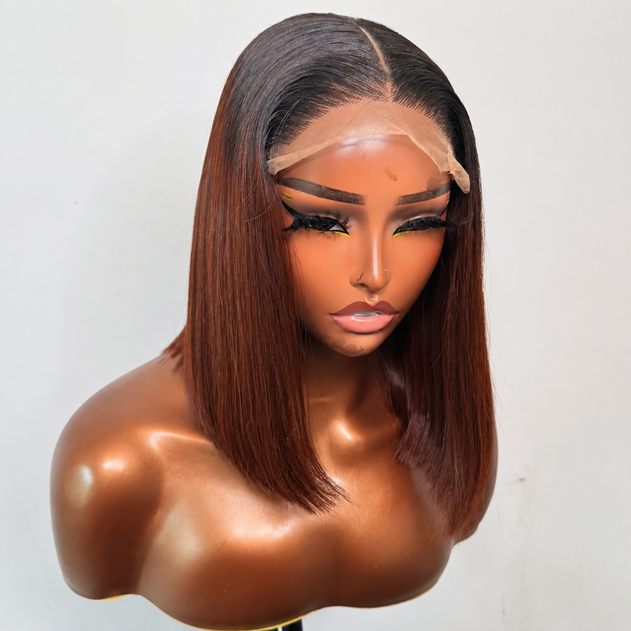 Vietnam Hair Super Double Drawn Ombre #T1B/4 Color Glueless 5X5 BOB Wig