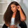 Chocolate Brown Water Wave 13x4 Full Frontal Lace Wig