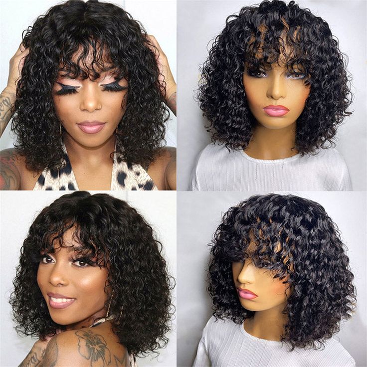 Ossileehair Water Wave with Bangs 3X1 Black 100% Human Hair
