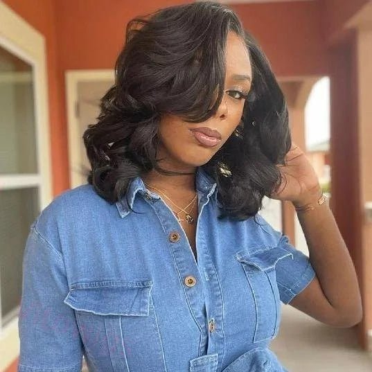 Ossileehair Body Wave Bob 13X4 Full Frontal Black 100% Human Hair