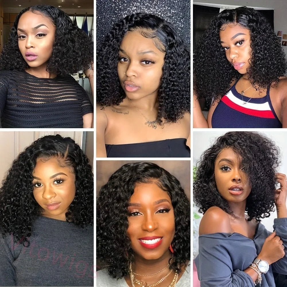 Ossileehair Jerry Curly Double Drawn 13X4 Full Frontal Black 100% Human Hair