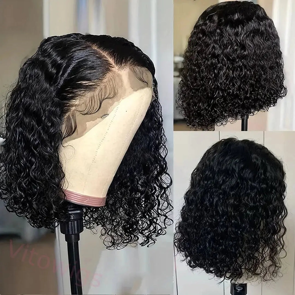 Ossileehair Jerry Curly  BOB 13X4 Full Frontal Black 100% Human Hair