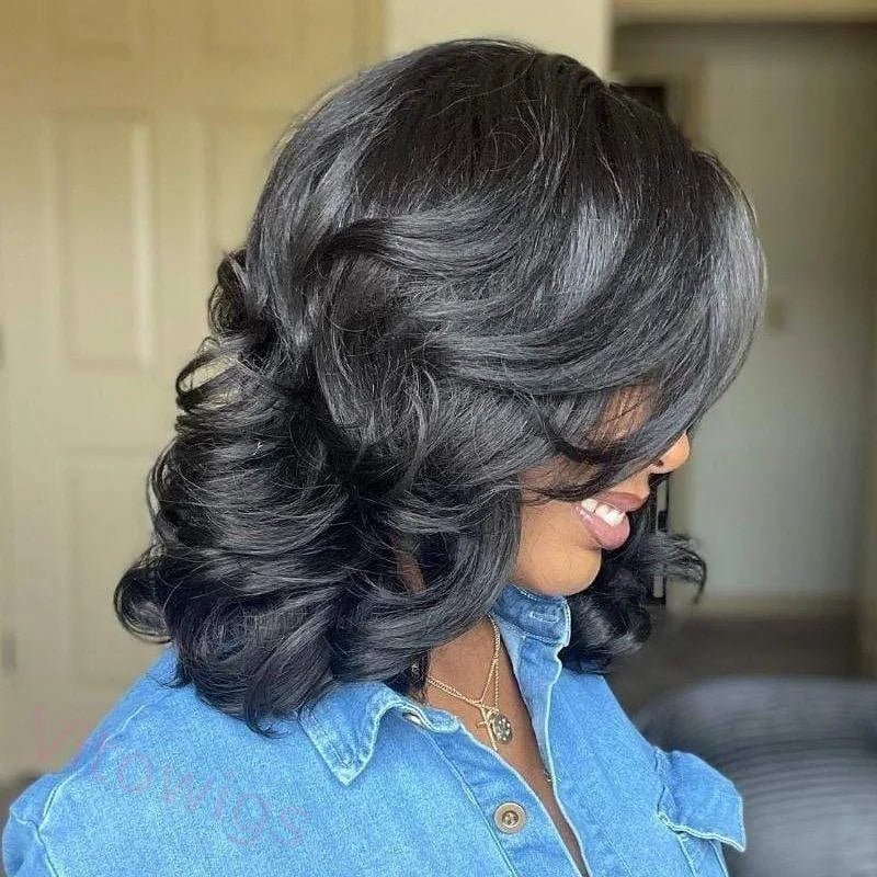 Ossileehair Body Wave Bob 13X4 Full Frontal Black 100% Human Hair