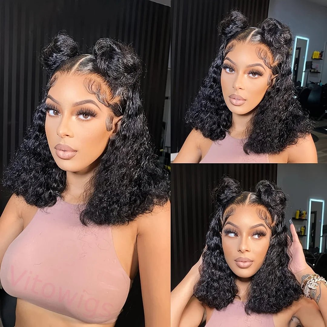 Ossileehair Jerry Curly Double Drawn 13X4 Full Frontal Black 100% Human Hair