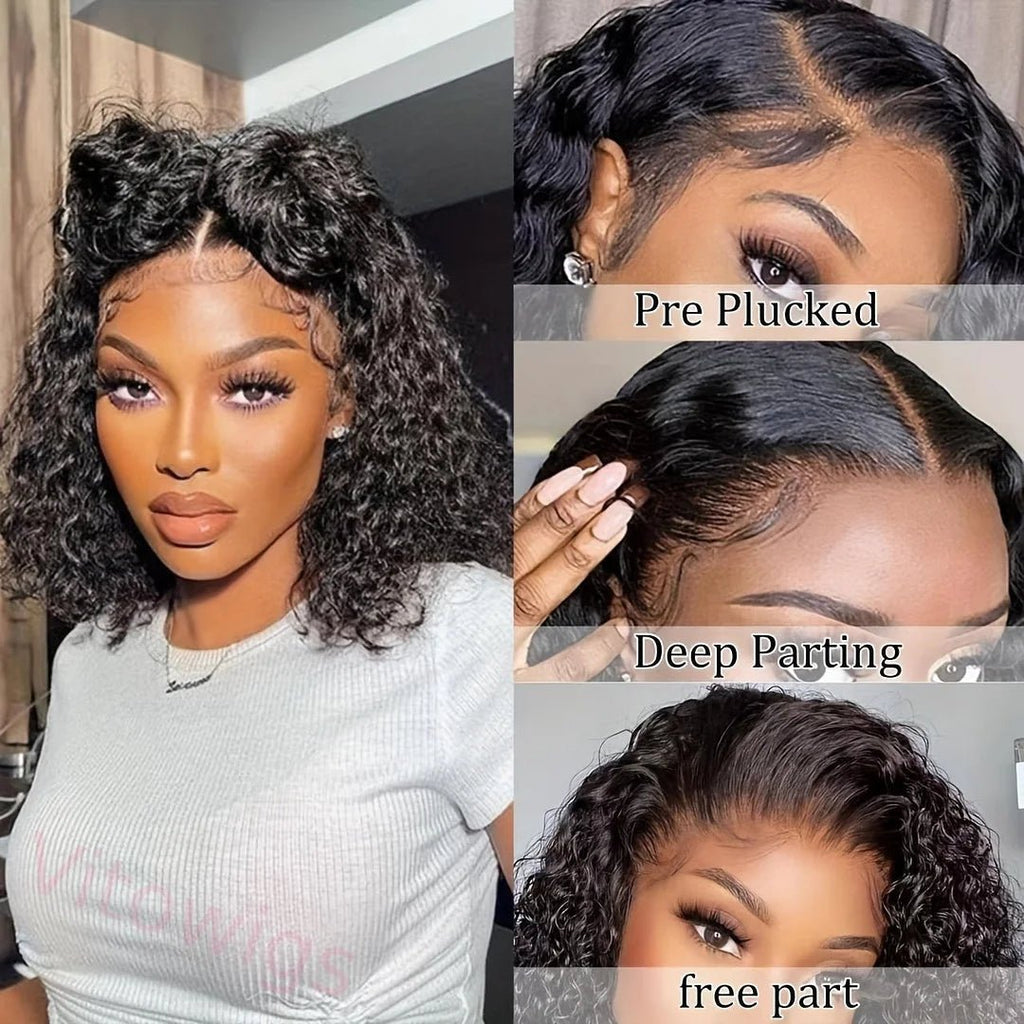 Ossileehair Jerry Curly Double Drawn 13X4 Full Frontal Black 100% Human Hair