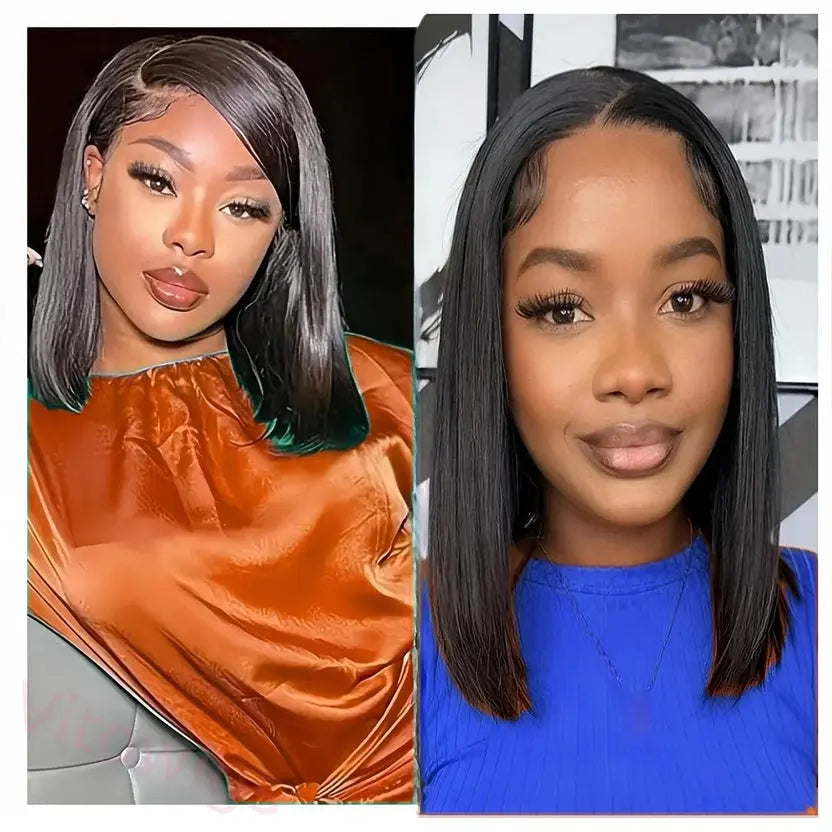 Ossileehair Straight Hair BOB 13X4 Full Frontal Black 100% Human Hair