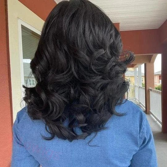 Ossileehair Body Wave Bob 13X4 Full Frontal Black 100% Human Hair