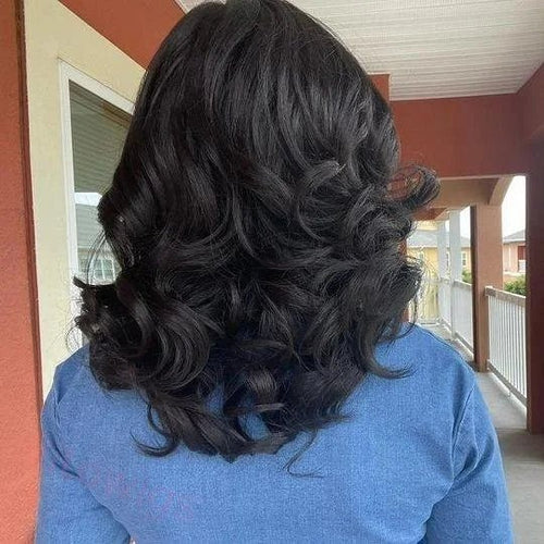 Ossileehair Body Wave Bob 13X4 Full Frontal Black 100% Human Hair