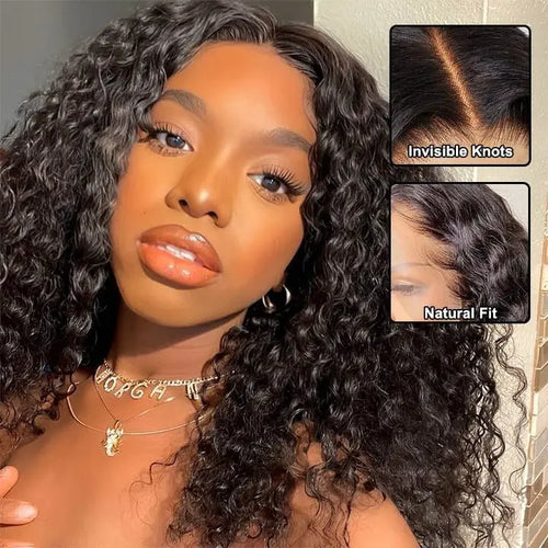 Ossileehair Water Wave Double Drawn BOB 4X4 Black 100% Human Hair