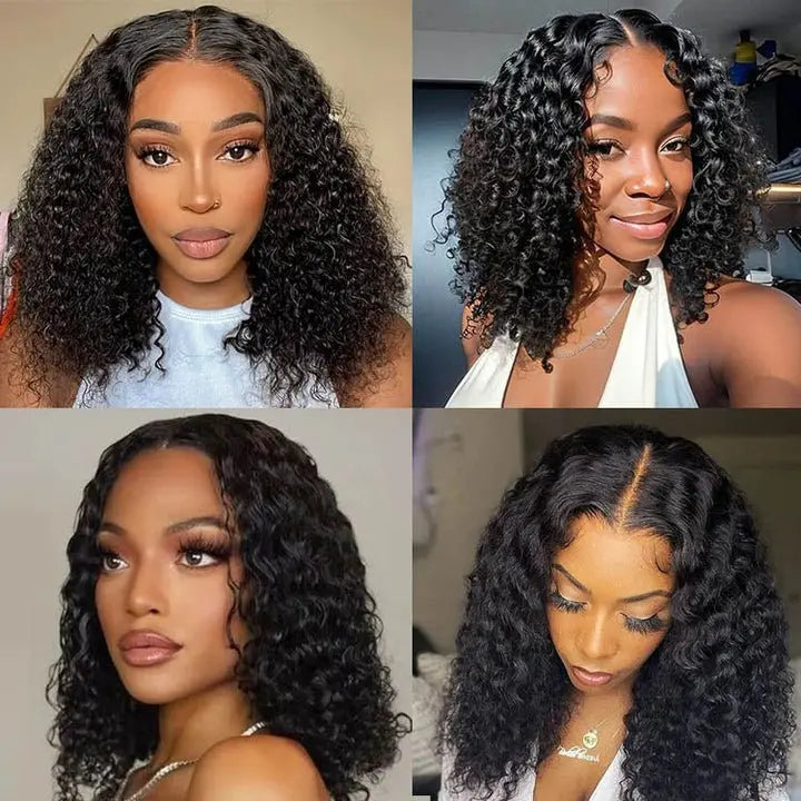 Ossileehair Water Wave Double Drawn BOB 4X4 Black 100% Human Hair